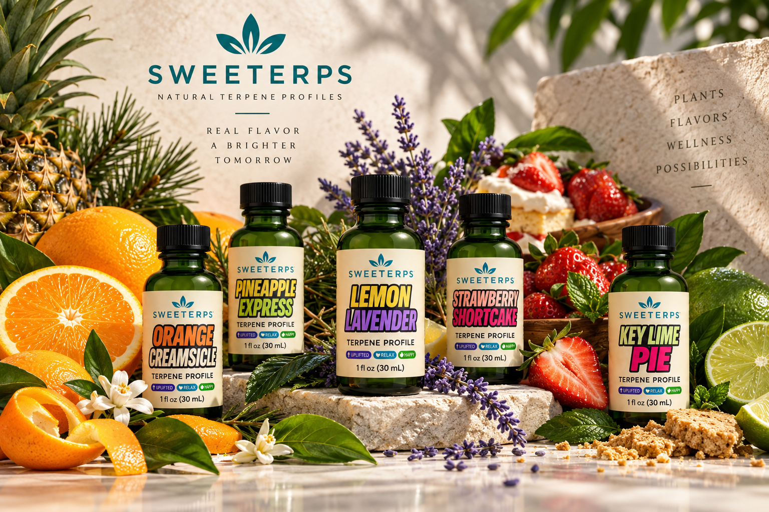 What are terpenes? Botanical aroma sources including citrus, flowers, herbs, pine and fruit